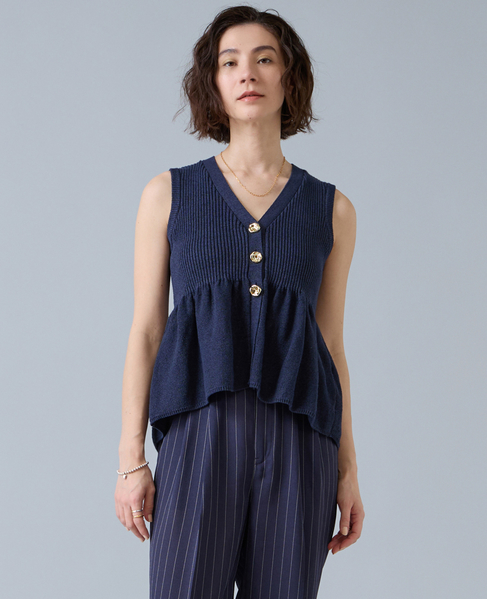 ペプラムニットサマーベスト 詳細画像 ネイビー 1
