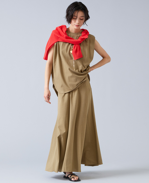 【定番】カットソーフレアスカート 詳細画像 キャメル 6