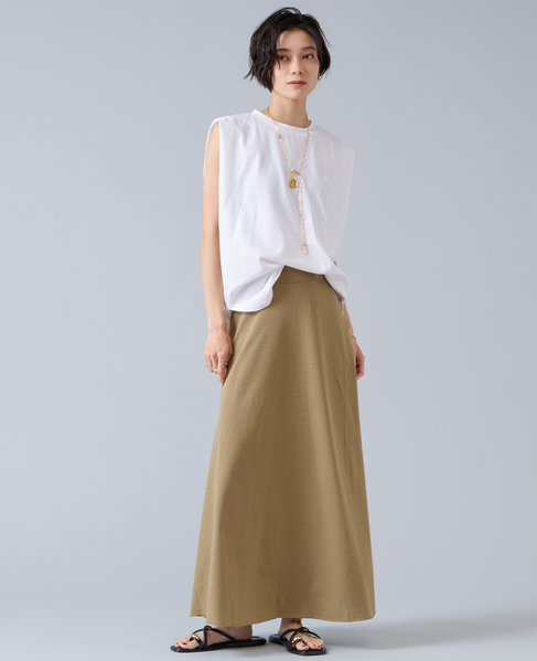 【定番】カットソーフレアスカート 詳細画像 キャメル 7