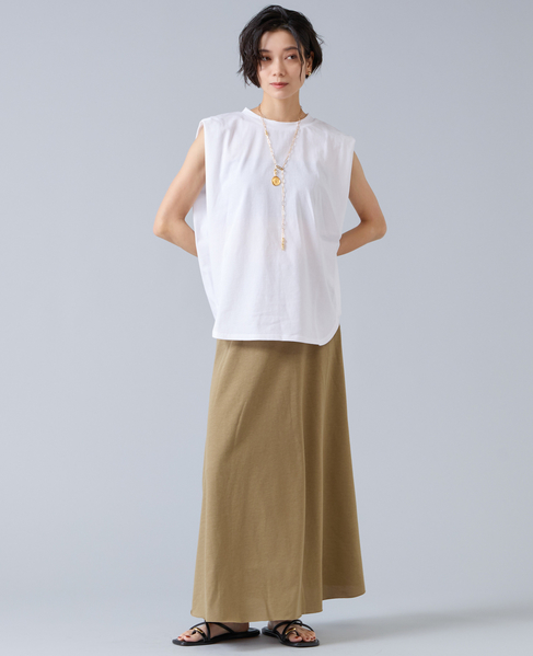 【定番】カットソーフレアスカート 詳細画像 キャメル 8