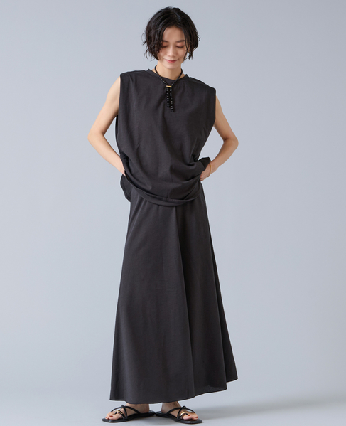 【定番】カットソーフレアスカート 詳細画像 チャコールグレー 2