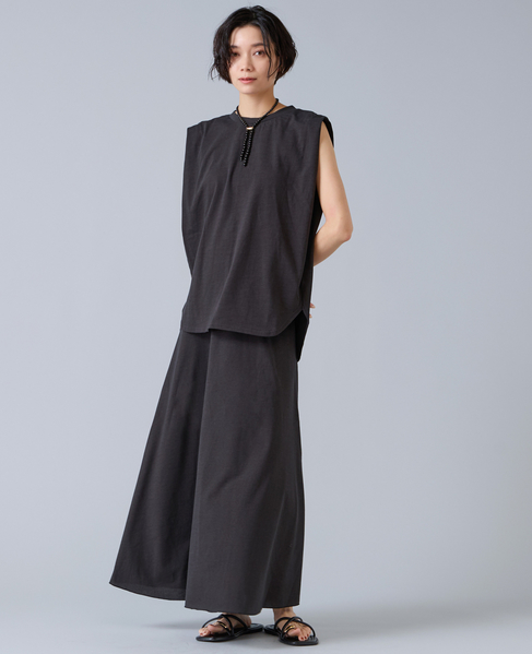【定番】カットソーフレアスカート 詳細画像 チャコールグレー 3