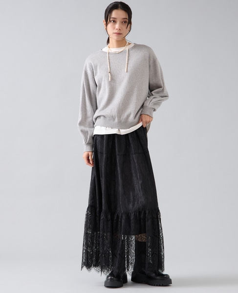 ラメ裏毛プルオーバー 詳細画像 杢グレー 3