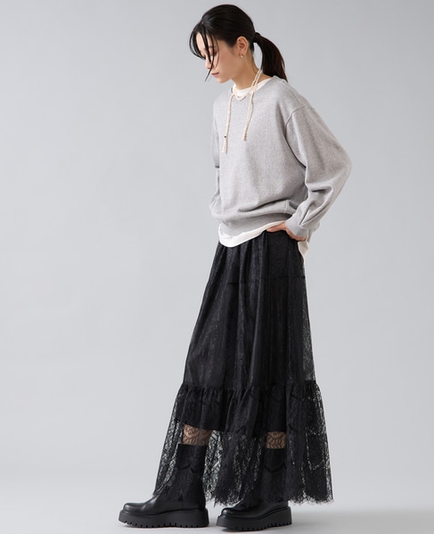 ラメ裏毛プルオーバー 詳細画像 杢グレー 4