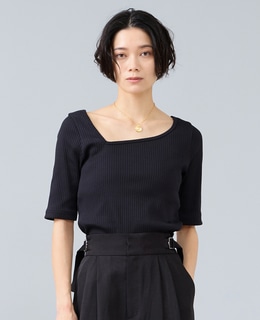 アシンメトリーネック2WAYテレコプルオーバー