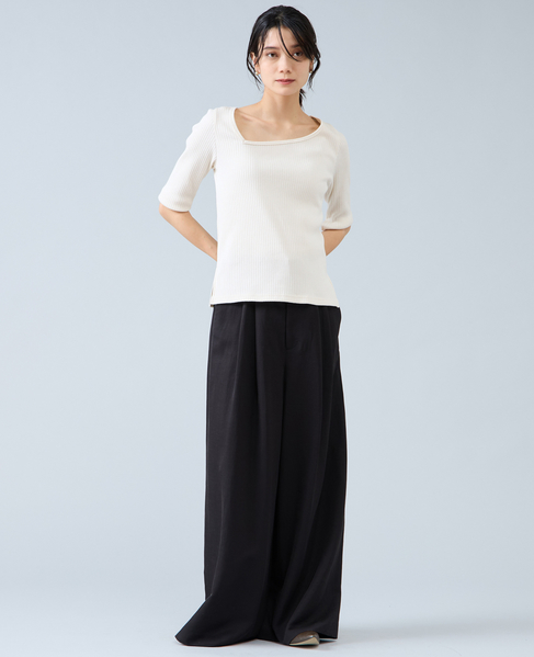 アシンメトリーネック2WAYテレコプルオーバー 詳細画像 アイボリー 2