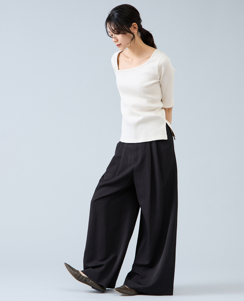 アシンメトリーネック2WAYテレコプルオーバー 詳細画像 アイボリー 4