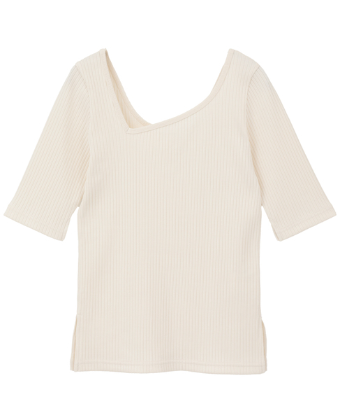 アシンメトリーネック2WAYテレコプルオーバー 詳細画像 アイボリー 5