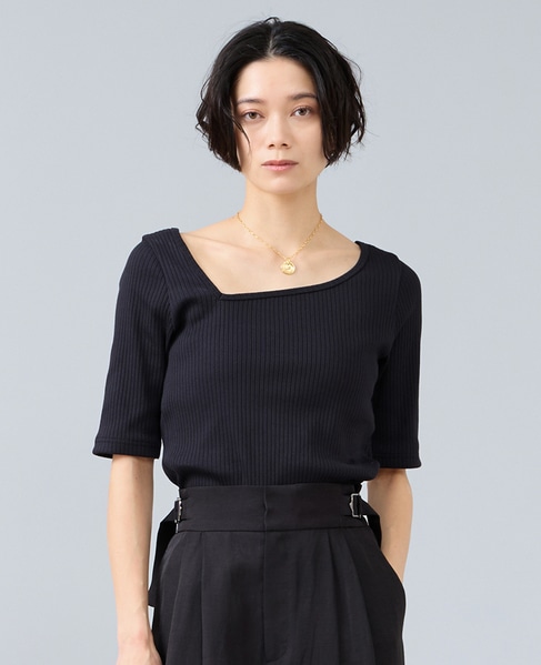 アシンメトリーネック2WAYテレコプルオーバー 詳細画像 ブラック 1