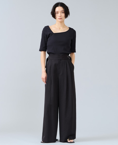 アシンメトリーネック2WAYテレコプルオーバー 詳細画像 ブラック 2