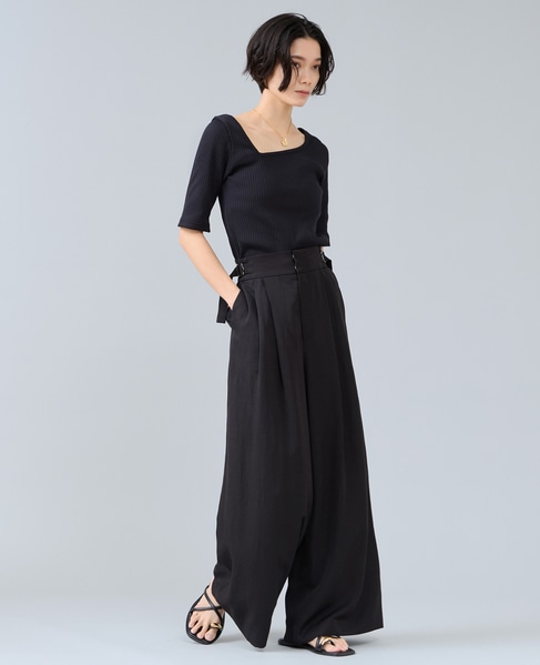 アシンメトリーネック2WAYテレコプルオーバー 詳細画像 ブラック 3