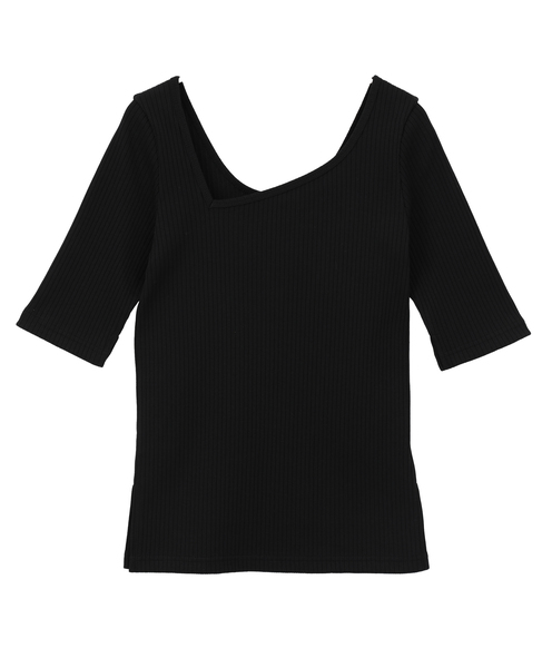 アシンメトリーネック2WAYテレコプルオーバー 詳細画像 ブラック 5