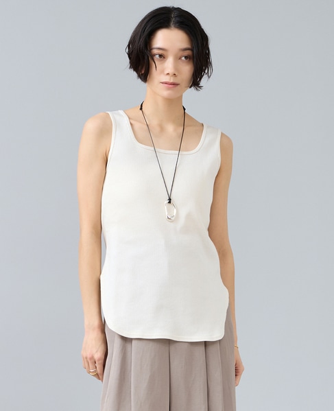 【定番】前後2WAYテレコタンクトップ 詳細画像 アイボリー 1