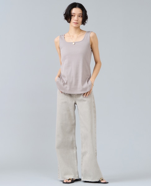 【定番】前後2WAYテレコタンクトップ 詳細画像 グレージュ 3