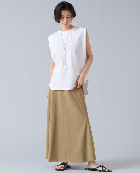 【定番】ニュアンスノースリーブカットソー 詳細画像 ホワイト 5