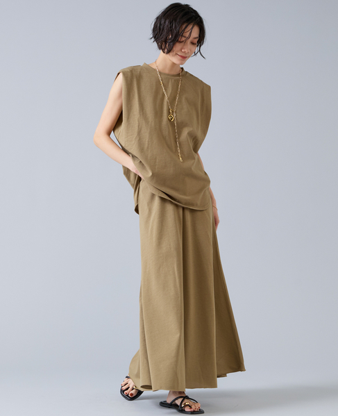 【定番】ニュアンスノースリーブカットソー 詳細画像 キャメル 3