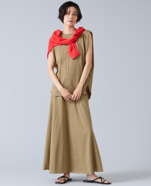 【定番】ニュアンスノースリーブカットソー 詳細画像 キャメル 6