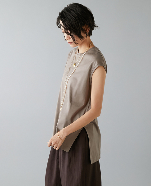 ベーシックノースリーブトップス 詳細画像 モカ 3