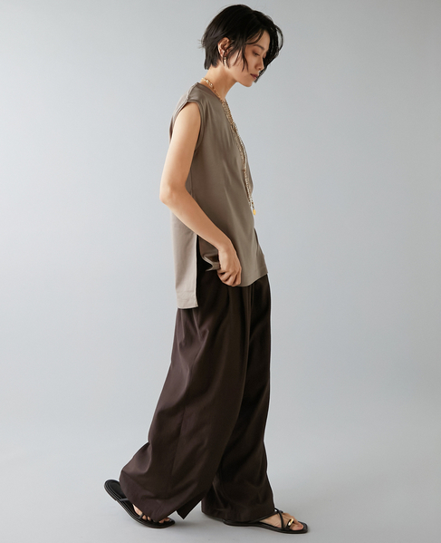 ベーシックノースリーブトップス 詳細画像 モカ 7