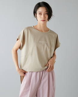 フレンチスリーブプリントTシャツ