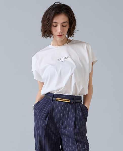 フレンチスリーブプリントTシャツ 詳細画像 ホワイト 1