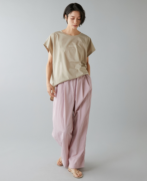 フレンチスリーブプリントTシャツ 詳細画像 ベージュ 3