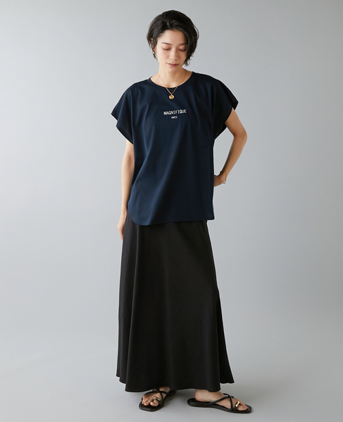 フレンチスリーブプリントTシャツ 詳細画像 ネイビー 3