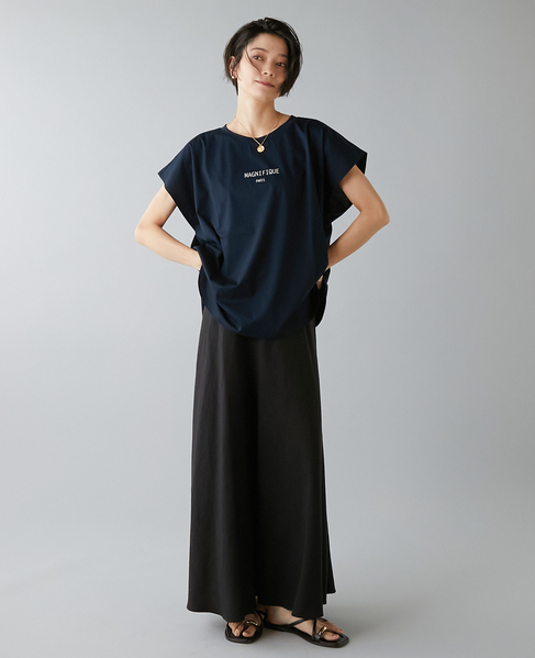 フレンチスリーブプリントTシャツ 詳細画像 ネイビー 4