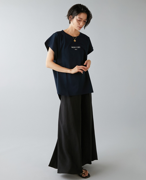 フレンチスリーブプリントTシャツ 詳細画像 ネイビー 5