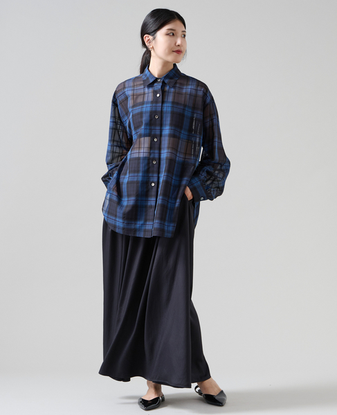 先染めシアーチェックシャツ 詳細画像 ネイビー系 10