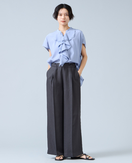 《定番》麻調タックワイドパンツ（セットアップ可）