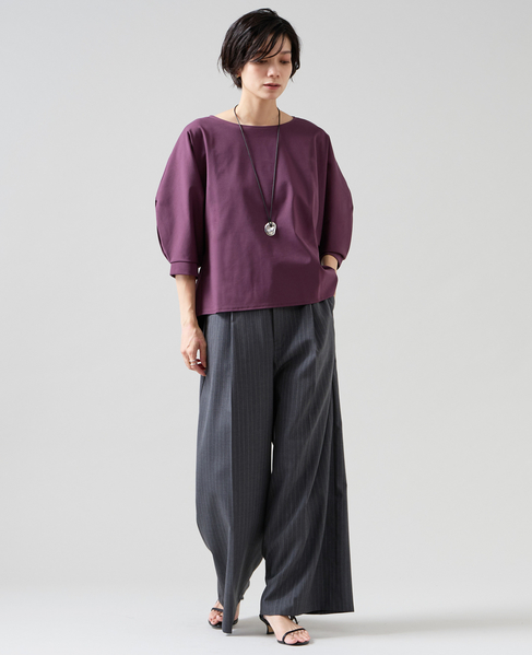  WOOL MIXワイドパンツ 詳細画像 グレーストライプ 12