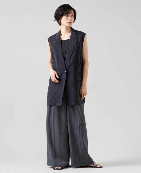  WOOL MIXワイドパンツ 詳細画像 グレーストライプ 4
