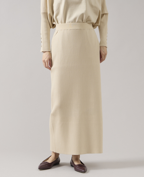 《定番/洗える》リブニットスカート（セットアップ可） 詳細画像 アイボリー 7