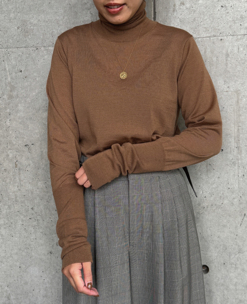 《定番》ウォッシャブルウールタートルニット 詳細画像 キャメル 3