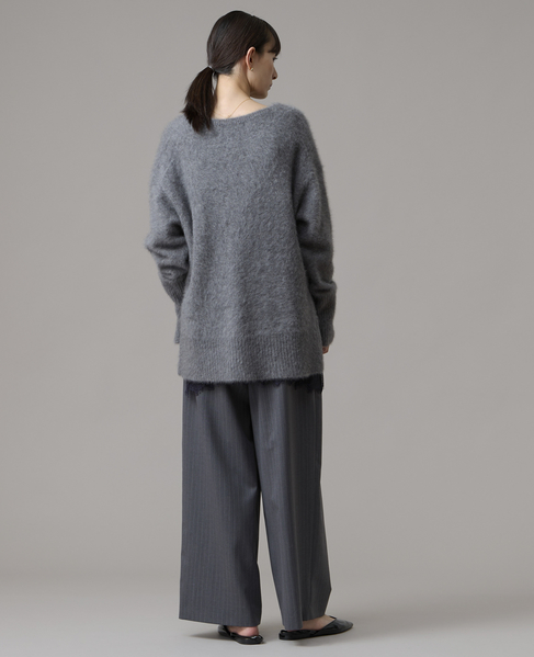フォックスカシミアキーネックオーバーニット 詳細画像 杢グレー 8