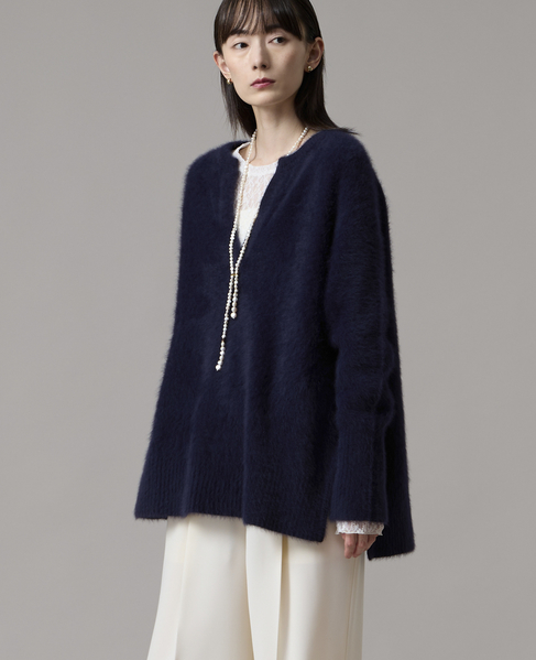 フォックスカシミアキーネックオーバーニット 詳細画像 ネイビー 3
