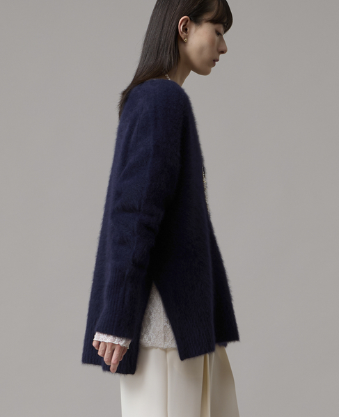 フォックスカシミアキーネックオーバーニット 詳細画像 ネイビー 7