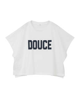 DOUCEプリントショート丈Tシャツ
