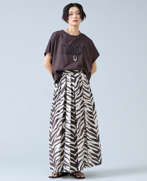 DOUCEプリントショート丈Tシャツ 詳細画像 ブラウン 6
