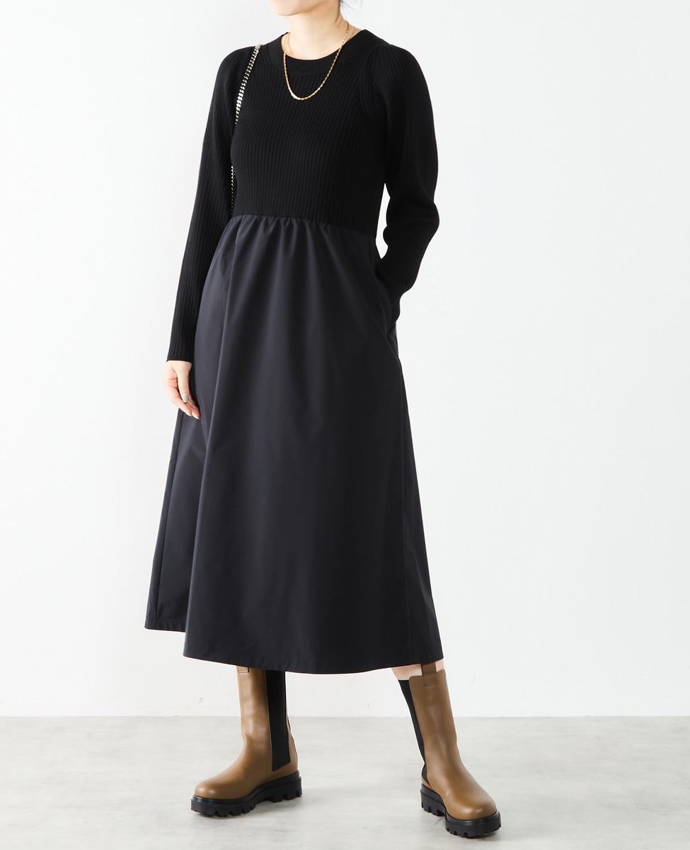 Martinique ストレッチタフタknitコンビワンピース 商品詳細 メルローズ公式通販 Melrose Store メルローズストア