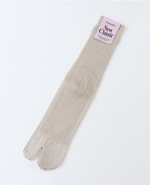 MARCOMONDE/glitter ribbed tabi socks  カラーバリエーション画像 アイボリー 1