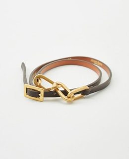 MAISON BOINET/07 mm belt in nappa leather lined nappa leather - brass chain