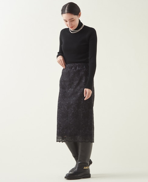 martinique/刺繍レースタイトスカート 詳細画像 ブラック 5