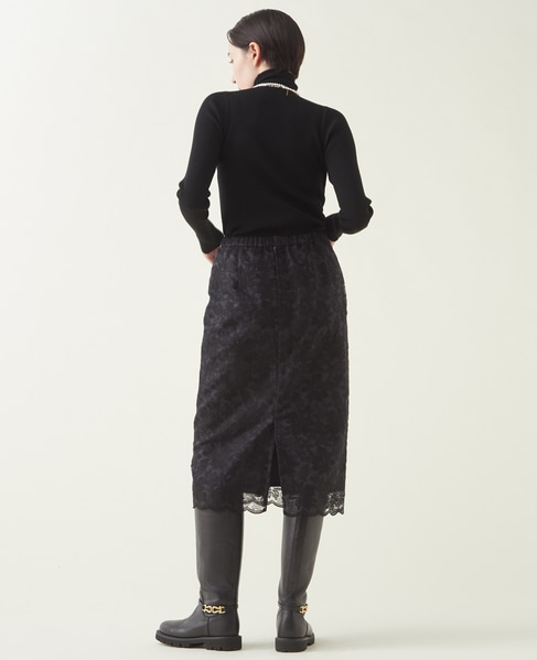 martinique/刺繍レースタイトスカート 詳細画像 ブラック 6