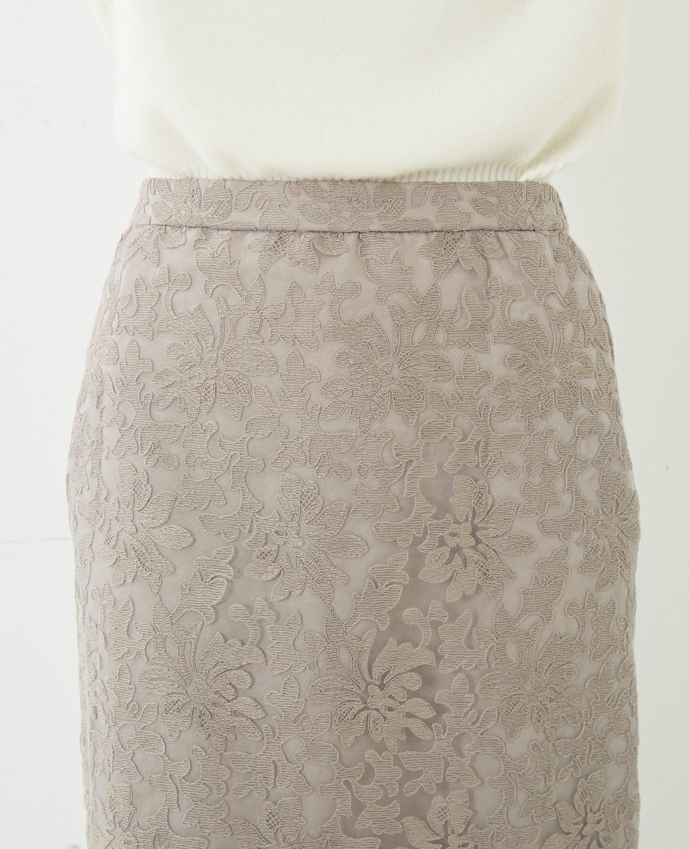 martinique/刺繍レースタイトスカート