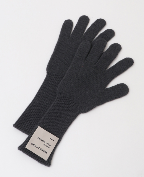 MARCOMOND/WRKNI-010 PureCashmere100% 5finger gloves 詳細画像 チャコールグレー 1