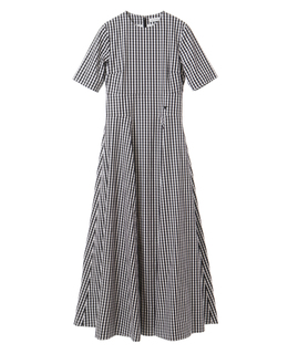 MADISONBLUE/MB231-4003 FIT＆FLARE DR S/S GINGHAM