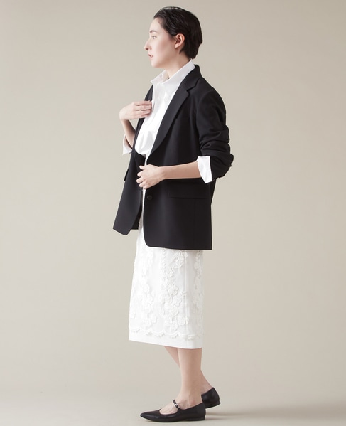 リップルオーガンジー刺繍タイトスカート 詳細画像 ホワイト 4