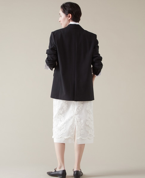 リップルオーガンジー刺繍タイトスカート 詳細画像 ホワイト 5